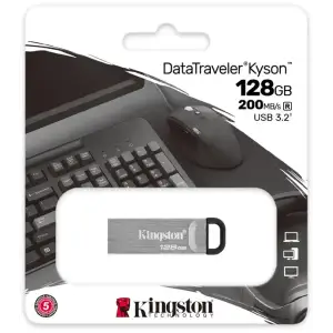 Флеш-накопичувач USB3.2 128GB Kingston DataTraveler Kyson Silver/Black (DTKN/128GB) UA