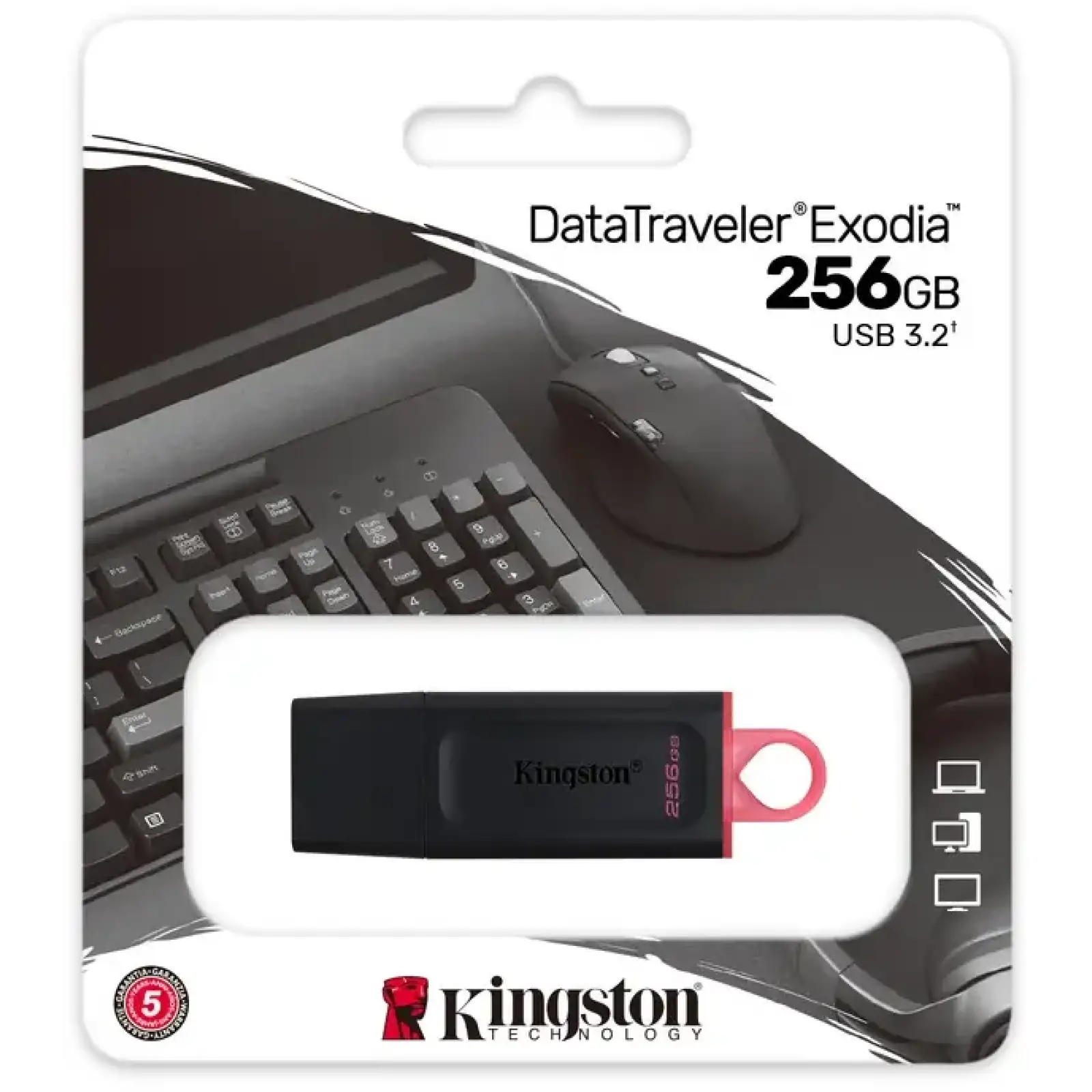 Флеш-накопичувач USB3.2 256GB Kingston DataTraveler Exodia Black/Pink (DTX/256GB) UA