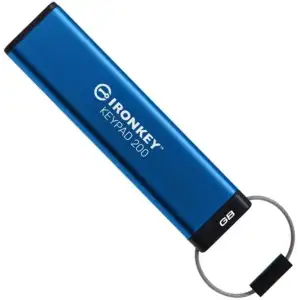Флеш-накопичувач USB3.2 16GB Kingston IronKey Keypad 200 Type-A Blue (IKKP200/16GB) UA