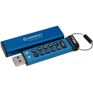 Флеш-накопичувач USB3.2 16GB Kingston IronKey Keypad 200 Type-A Blue (IKKP200/16GB) UA