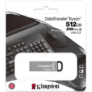 Флеш-накопичувач USB3.2 512GB Kingston DataTraveler Kyson Silver/Black (DTKN/512GB) UA