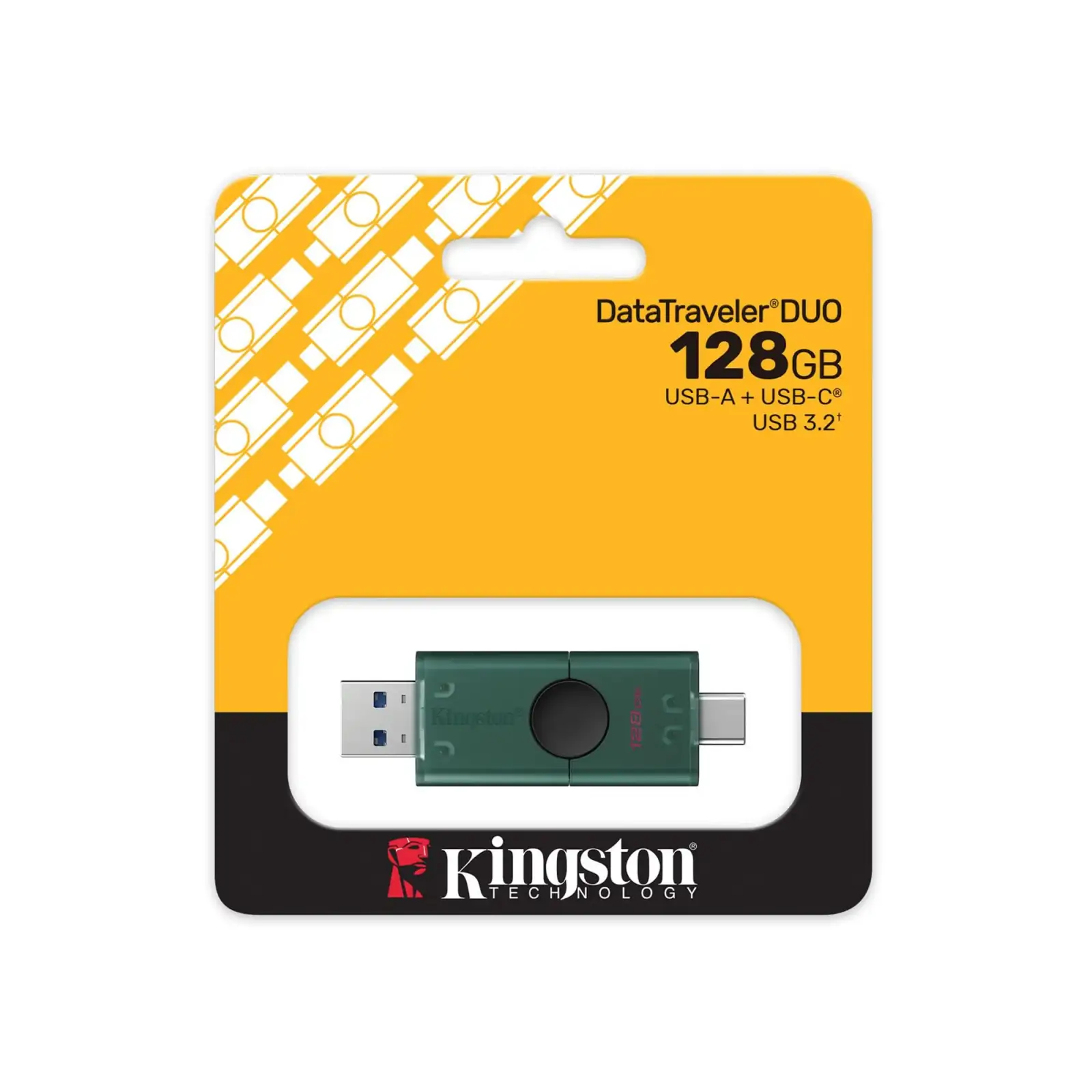Флеш-накопичувач USB3.2 128GB Type-C Kingston DataTraveler Duo Green (DTDEG2/128GB) UA
