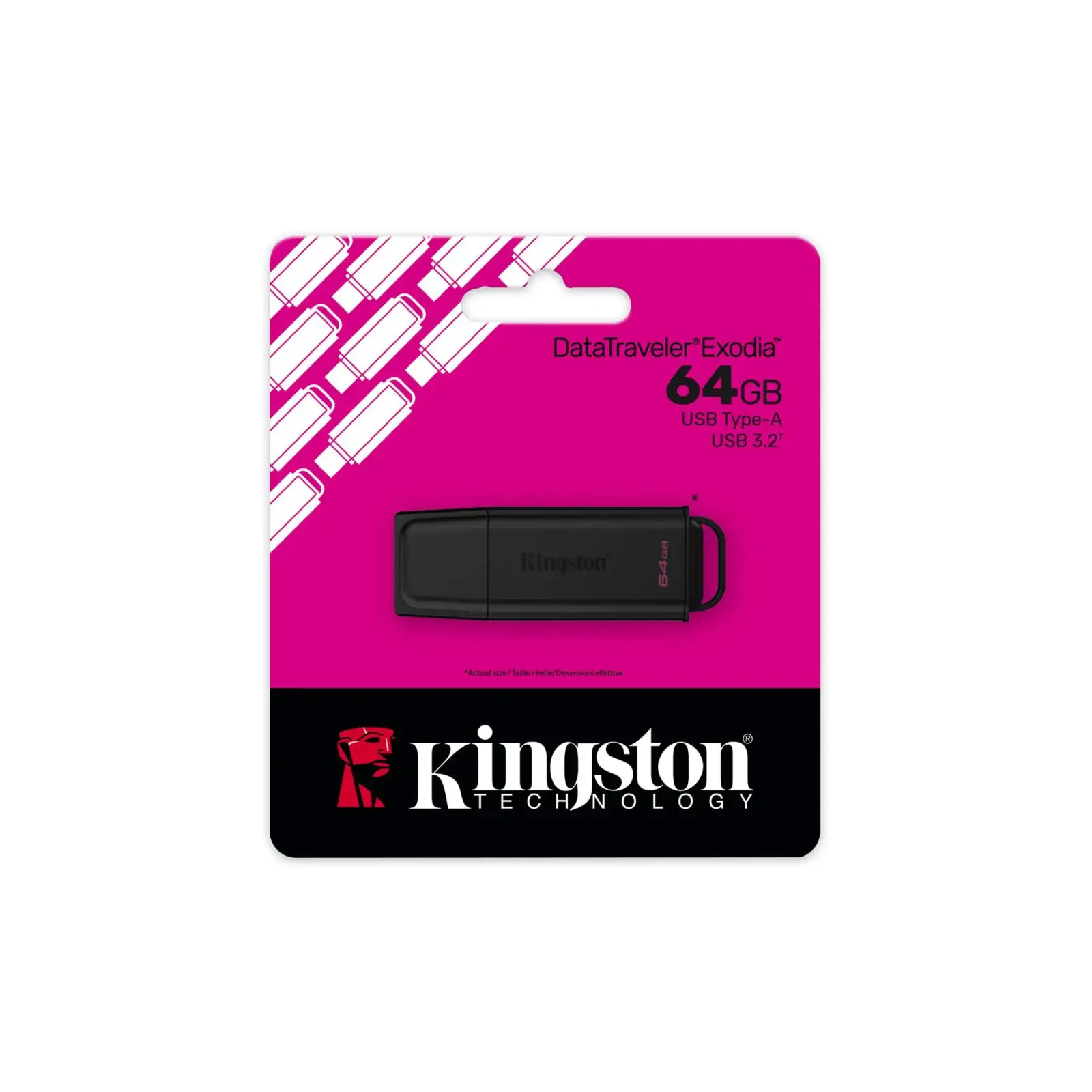 Флеш-накопичувач USB3.2 64GB Kingston DataTraveler Exodia Black (DTXG2/64GB) UA