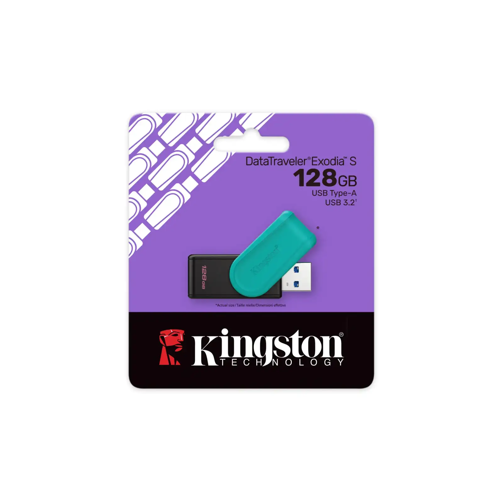 Флеш-накопичувач USB3.2 128GB Kingston DataTraveler Exodia S Black/Green (DTXS/128GB) UA