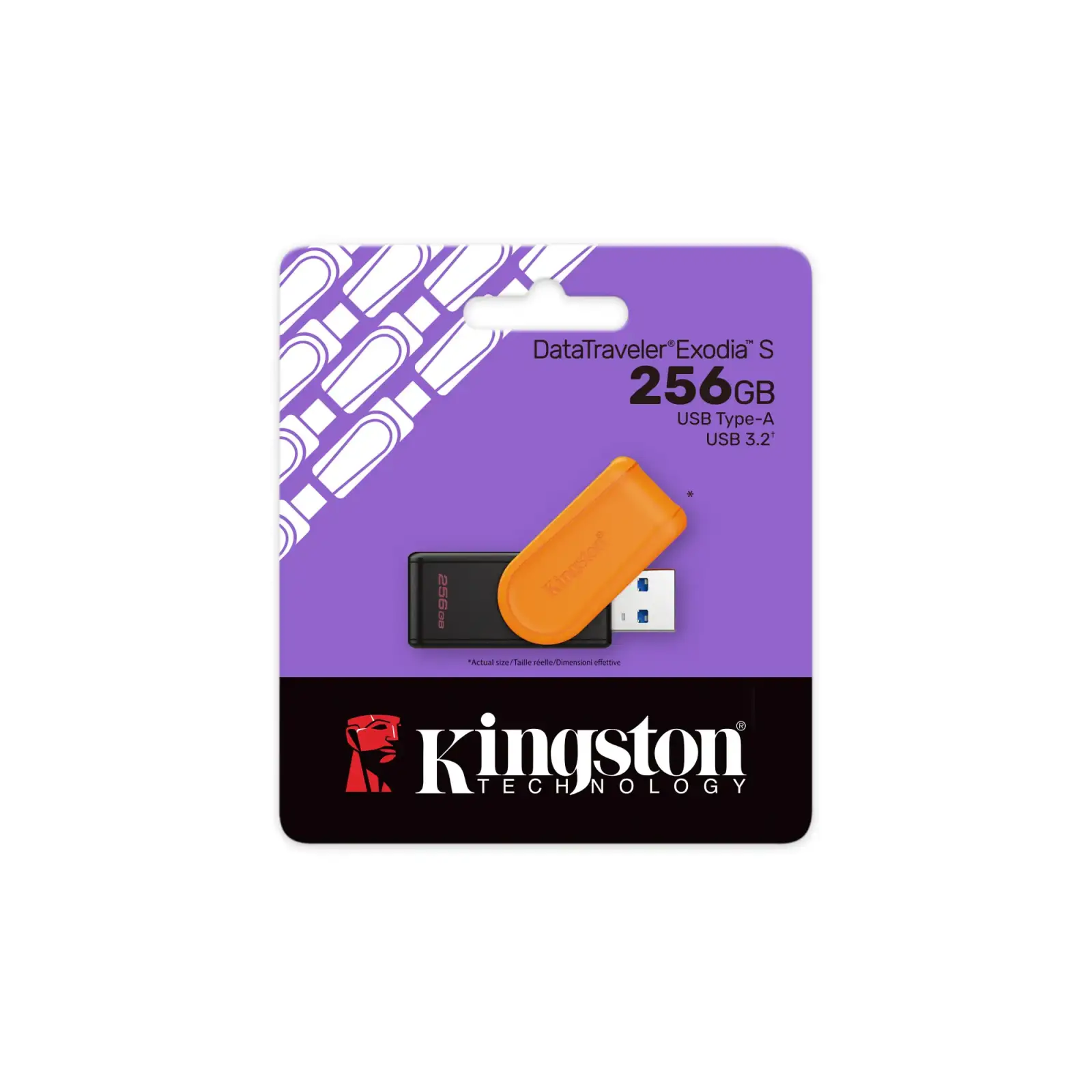 Флеш-накопичувач USB3.2 256GB Kingston DataTraveler Exodia S Black/Orange (DTXS/256GB) UA