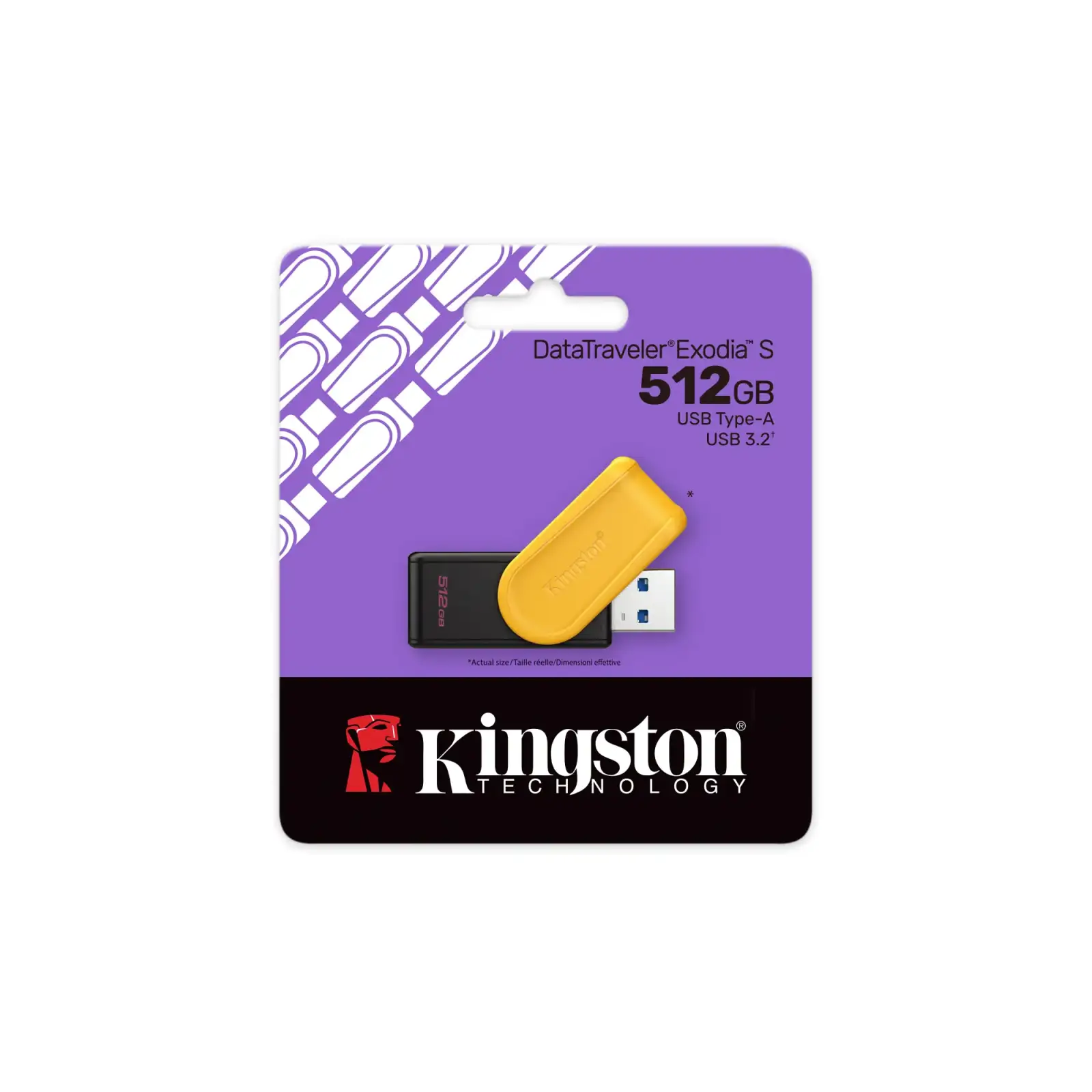 Флеш-накопичувач USB3.2 512GB Kingston DataTraveler Exodia S Black/Yellow (DTXS/512GB) UA