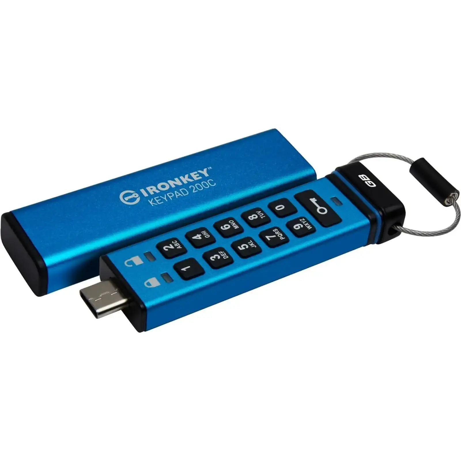 Флеш-накопичувач USB3.2 128GB Kingston IronKey Keypad 200 Type-C Blue (IKKP200C/128GB) UA