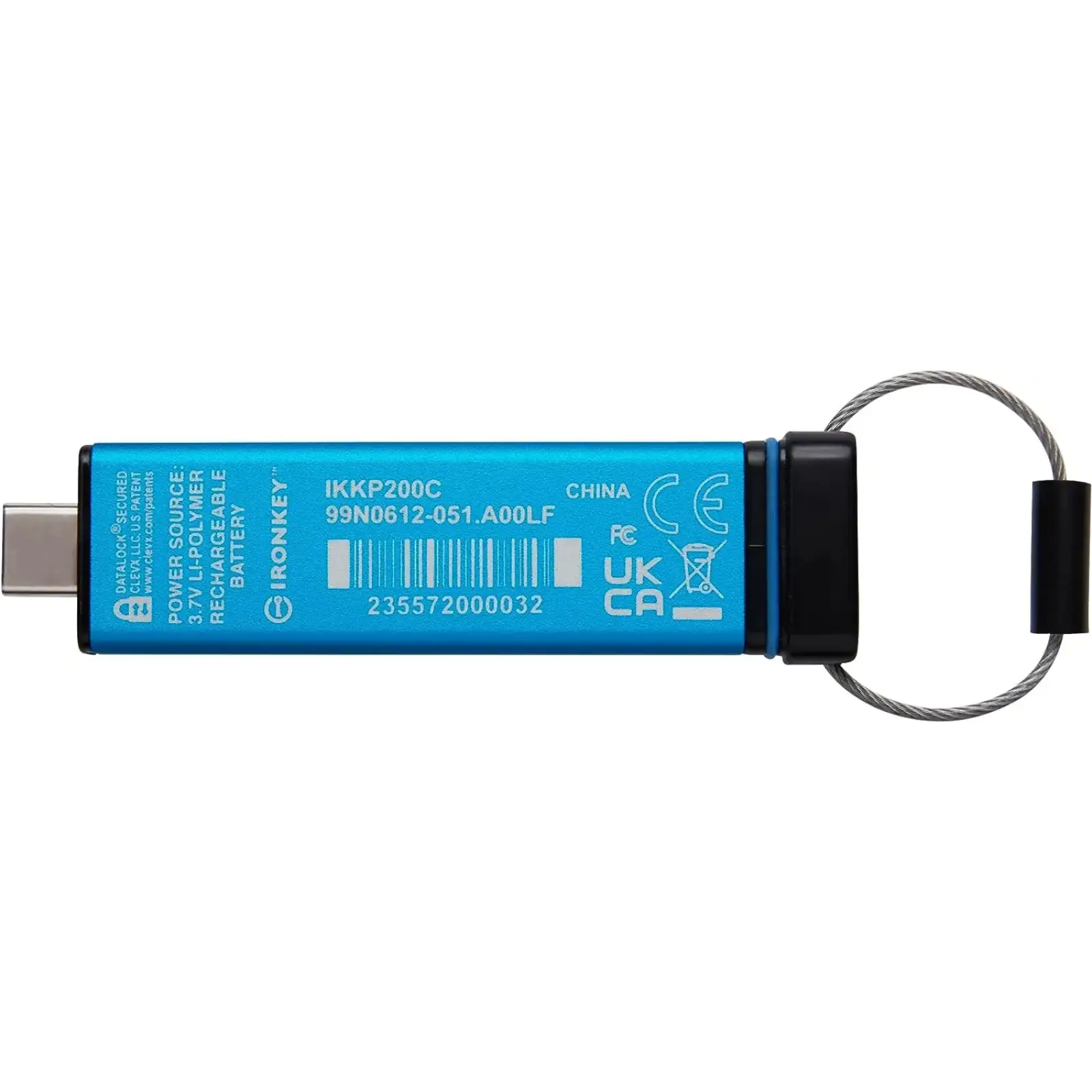 Флеш-накопичувач USB3.2 128GB Kingston IronKey Keypad 200 Type-C Blue (IKKP200C/128GB) UA