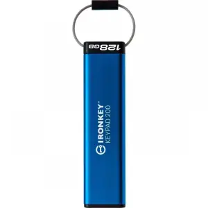 Флеш-накопичувач USB3.2 128GB Kingston IronKey Keypad 200 Type-A Blue (IKKP200/128GB) UA
