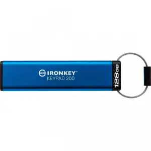 Флеш-накопичувач USB3.2 128GB Kingston IronKey Keypad 200 Type-A Blue (IKKP200/128GB) UA