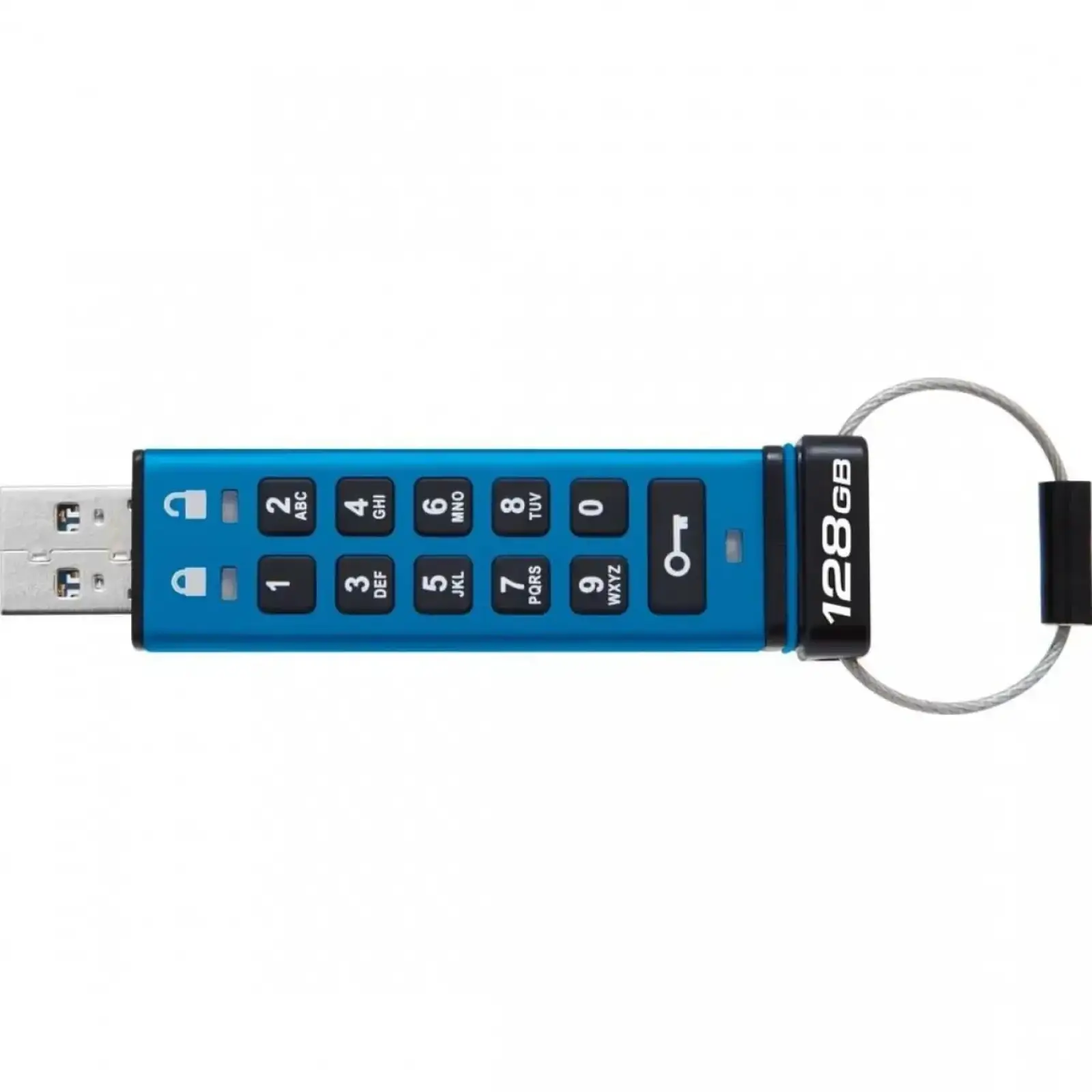 Флеш-накопичувач USB3.2 128GB Kingston IronKey Keypad 200 Type-A Blue (IKKP200/128GB) UA