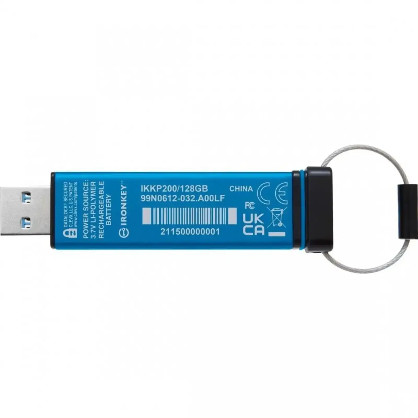 Флеш-накопичувач USB3.2 128GB Kingston IronKey Keypad 200 Type-A Blue (IKKP200/128GB) UA