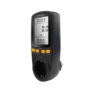 Энергометр цифровой (W/V/A/C/Hz/KWh) СolorWay для розетки (16A/3680W) (CW-VM16-02D) UA