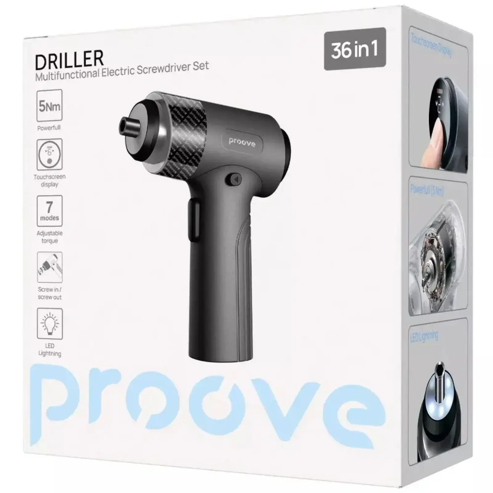 Набір електричних викруток Proove Driller 36in1 Gray (MTSD35000003) UA