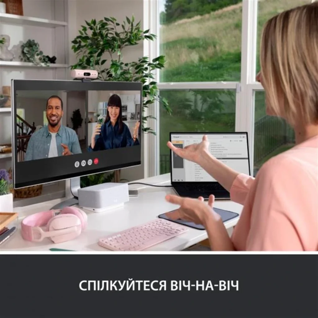 Веб-камера Logitech Brio 500 Rose (960-001421) UA