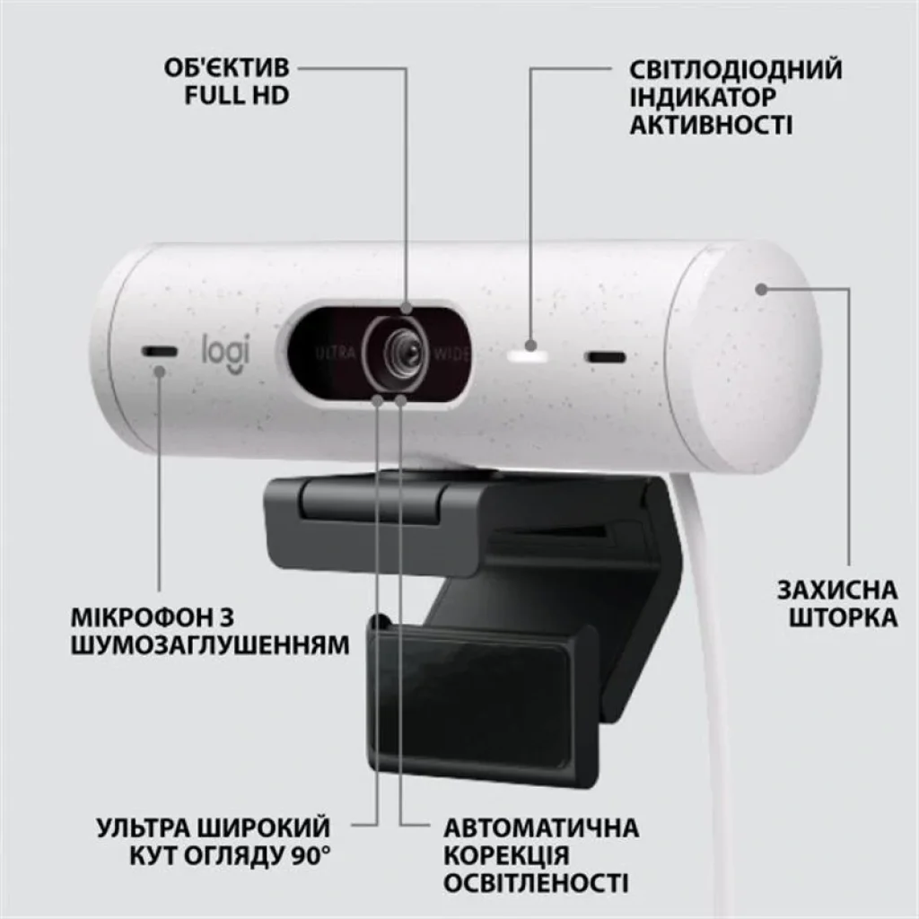 Веб-камера Logitech Brio 500 White (960-001428) UA