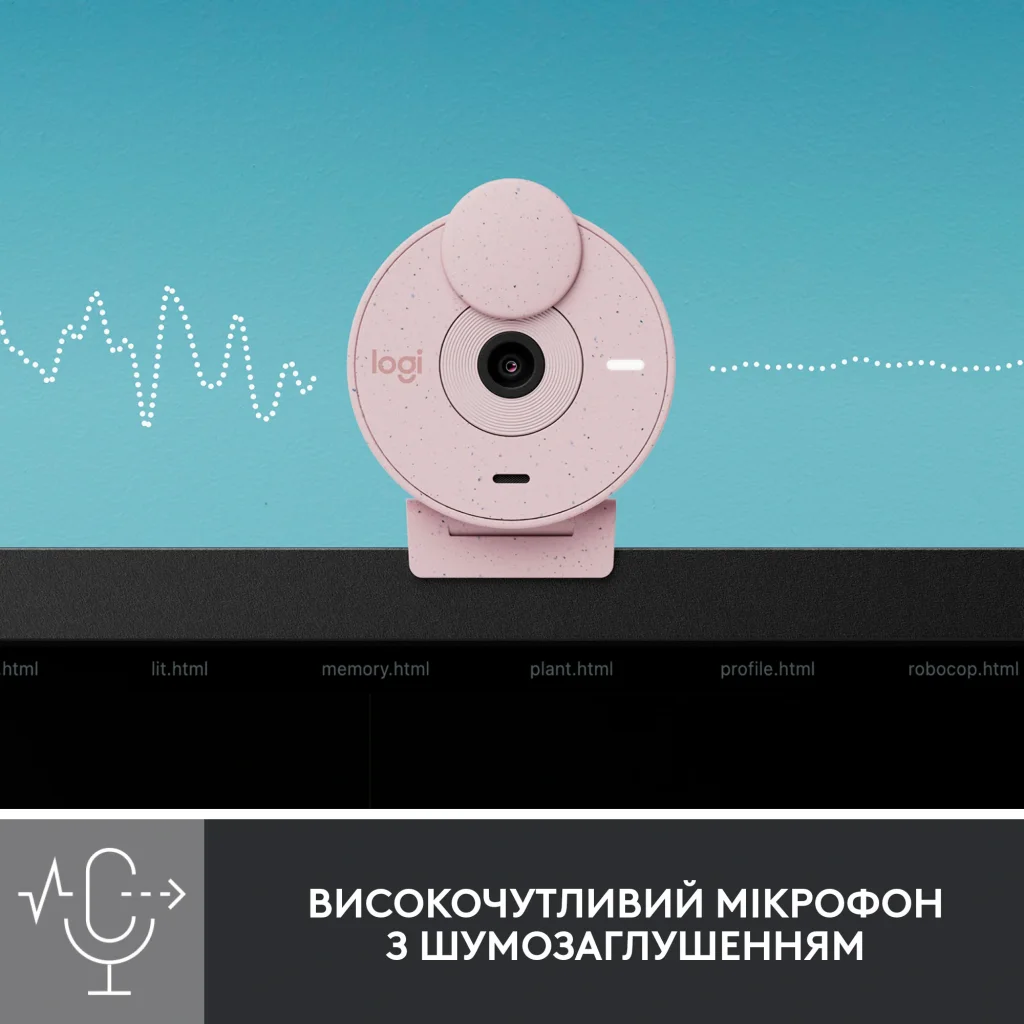 Веб-камера Logitech Brio 300 Rose (960-001448) UA