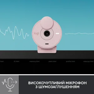Веб-камера Logitech Brio 300 Rose (960-001448) UA