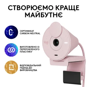 Веб-камера Logitech Brio 300 Rose (960-001448) UA