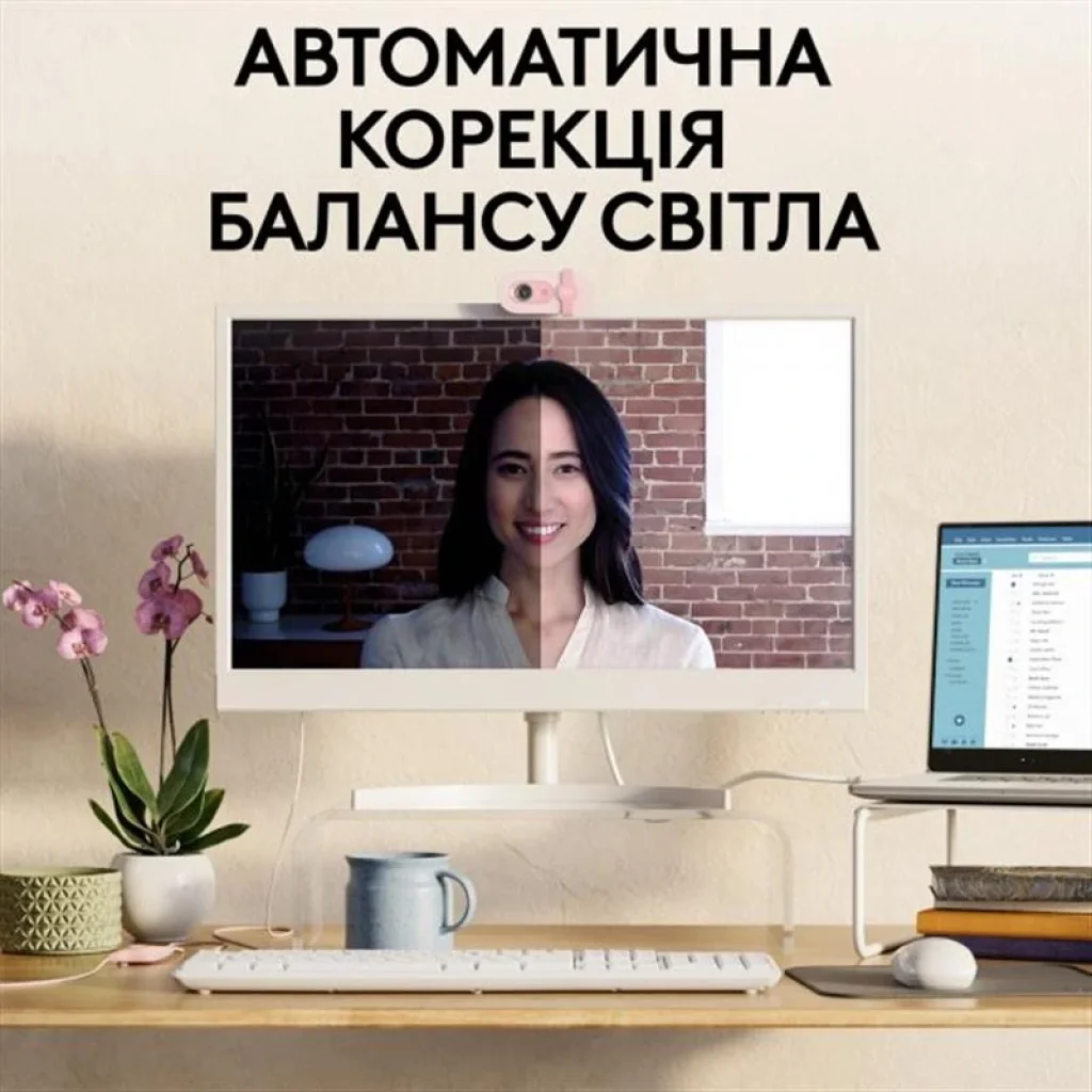 Веб-камера Logitech Brio 100 Rose (960-001623) UA