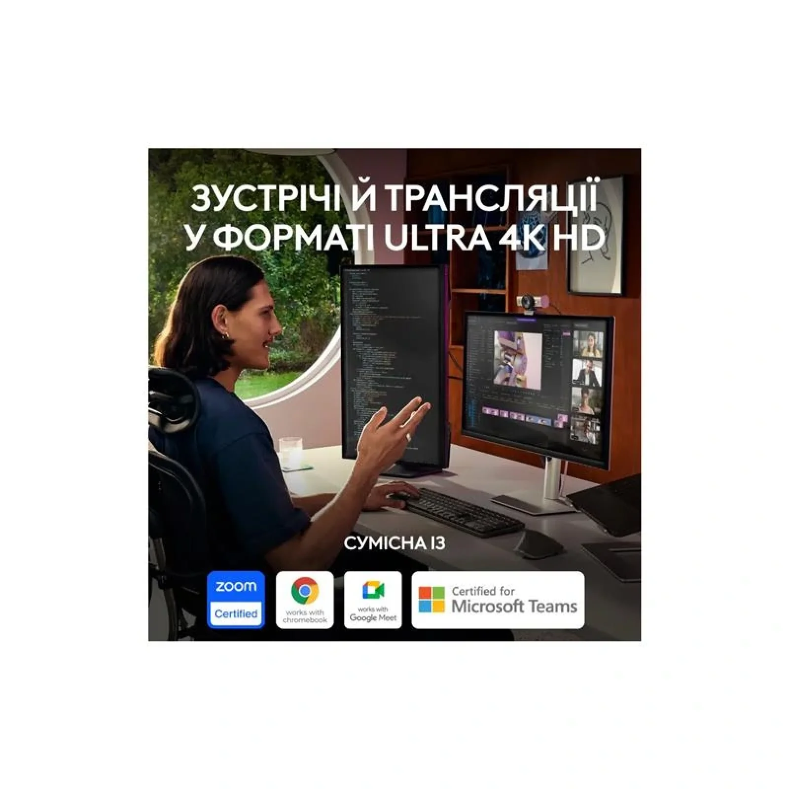 Веб-камера Logitech MX Brio Graphite (960-001559) UA