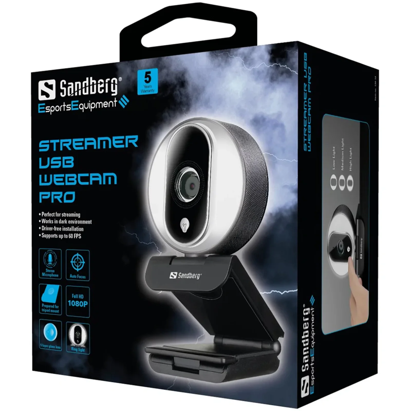 Веб-камера Sandberg Streamer Webcam Pro Full HD Autofocus Ring Light (134-12) UA