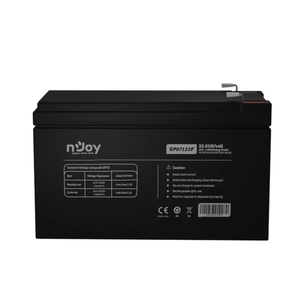 Акумуляторна батарея Njoy GP07122F 12V 7AH (BTVACGUOBTD2FCN01B) AGM UA