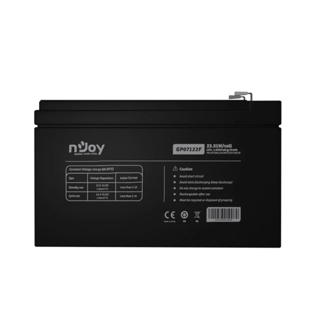 Акумуляторна батарея Njoy GP07122F 12V 7AH (BTVACGUOBTD2FCN01B) AGM UA
