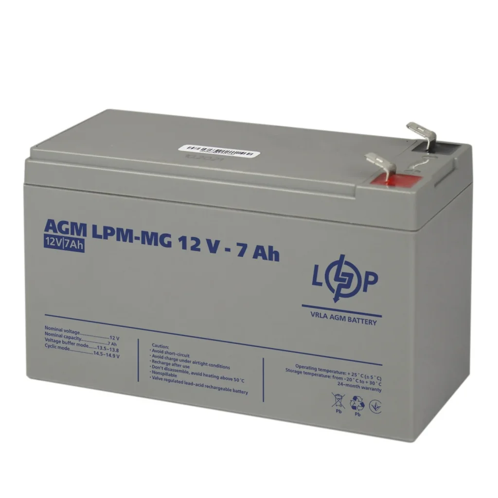 Акумуляторна батарея LogicPower 12V 7AH (LPM-MG 12 - 7 AH) AGM мультигель, LP6552 UA