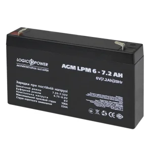 Аккумуляторная батарея LogicPower LPM 6V 7.2AH (LPM 6 - 7.2 AH) AGM, LP3859 UA