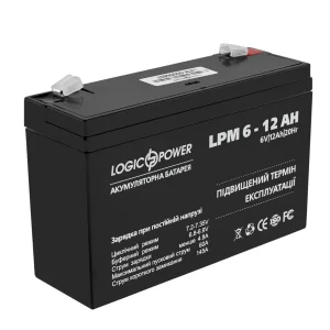 Аккумуляторная батарея LogicPower LPM 6V 12AH (LPM 6 - 12 AH) AGM, LP4159 UA