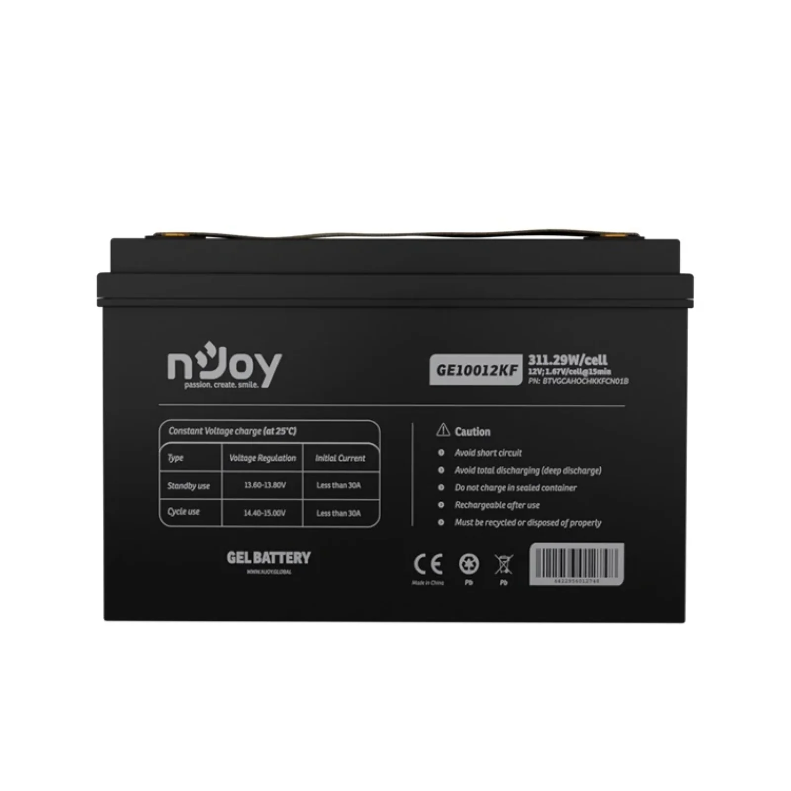 Акумуляторна батарея Njoy GE10012KF 12V 100AH (BTVGCAHOCHKKFCN01B) GEL UA