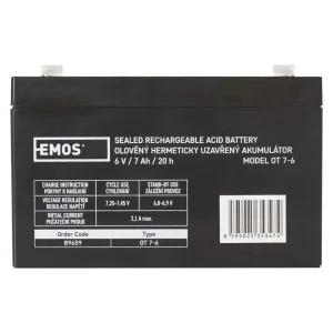 Акумуляторна батарея Emos B9659 (6V 7AH FAST.4.7 MM) UA