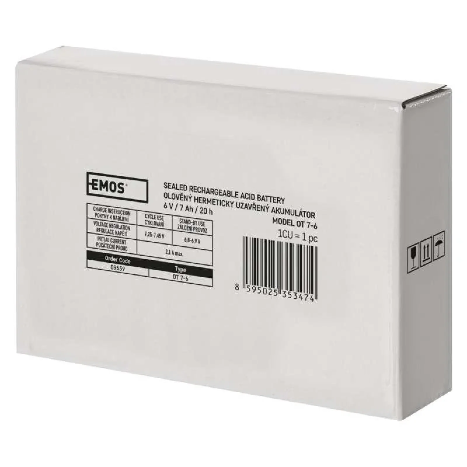 Акумуляторна батарея Emos B9659 (6V 7AH FAST.4.7 MM) UA