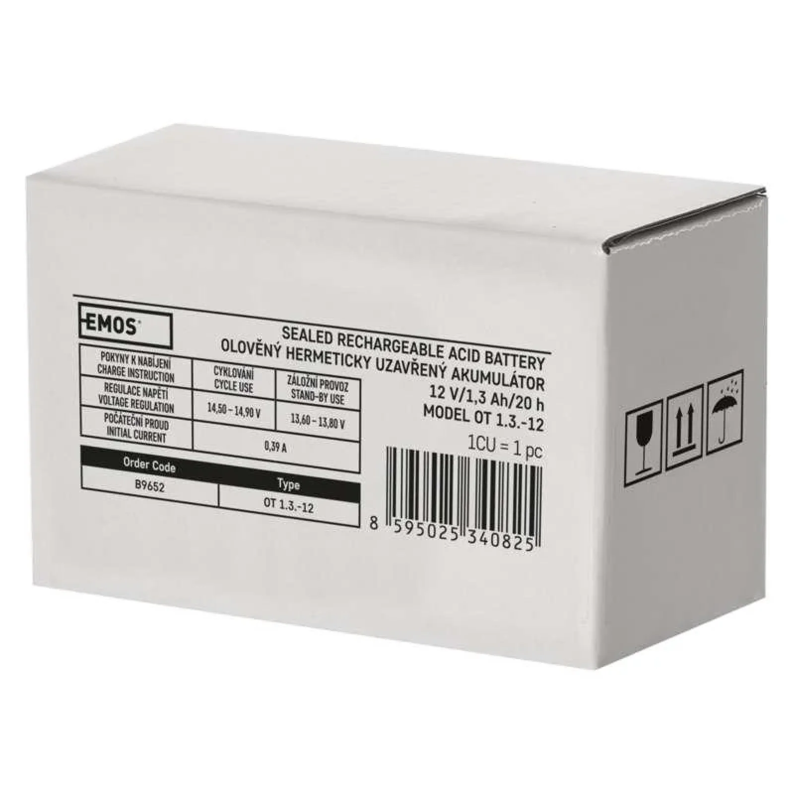 Акумуляторна батарея Emos B9652 (12V 1.3AH FAST.4.7 MM) UA