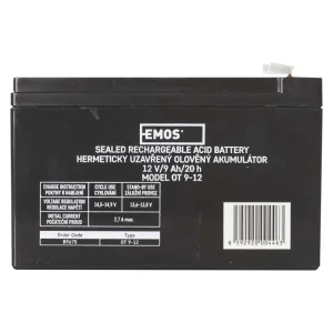 Акумуляторна батарея Emos B9675 12V 9AH (FAST.6.3 MM) AGM UA