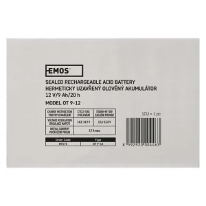 Акумуляторна батарея Emos B9675 12V 9AH (FAST.6.3 MM) AGM UA