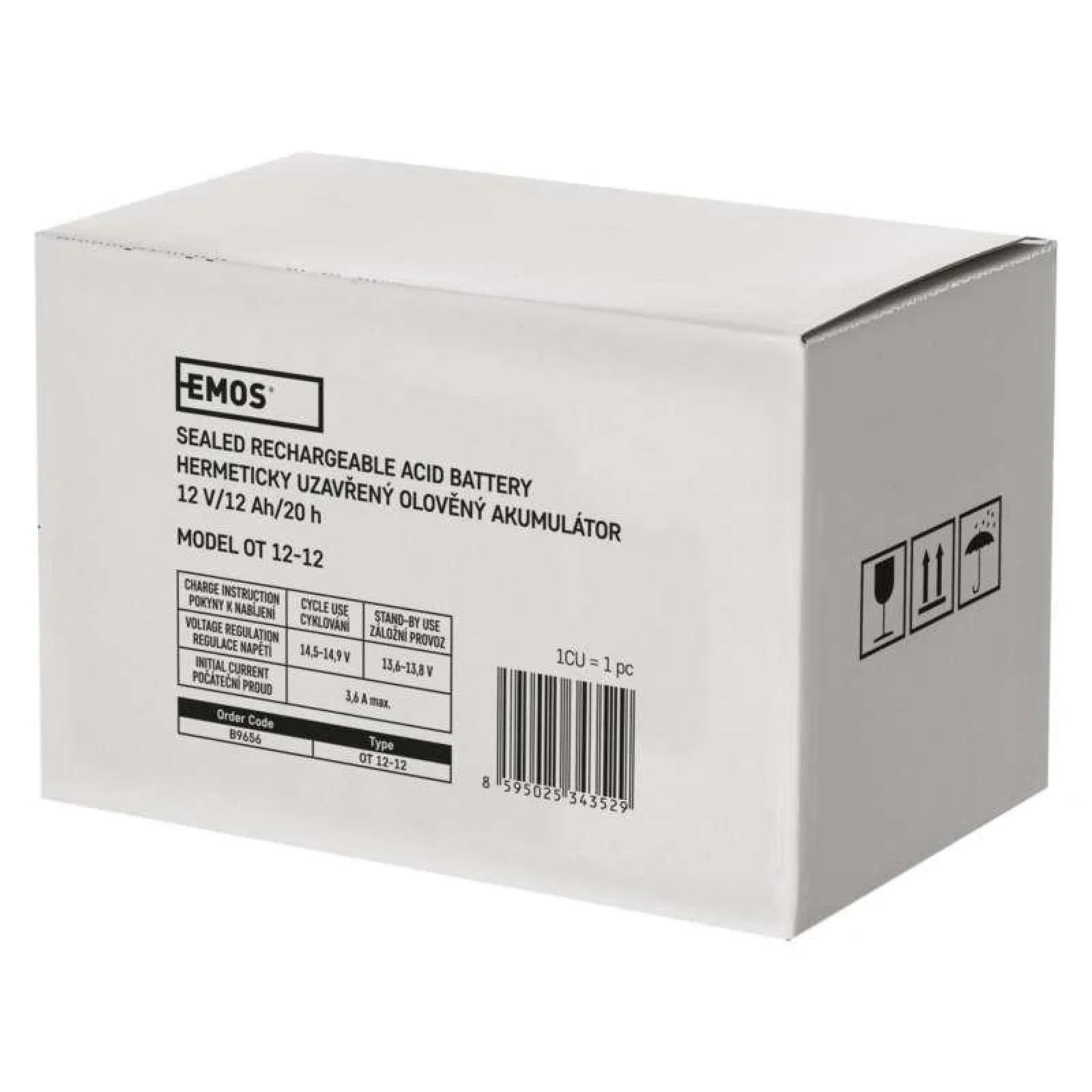 Акумуляторна батарея Emos B9656 (12V 12AH FAST.6.3 MM) UA