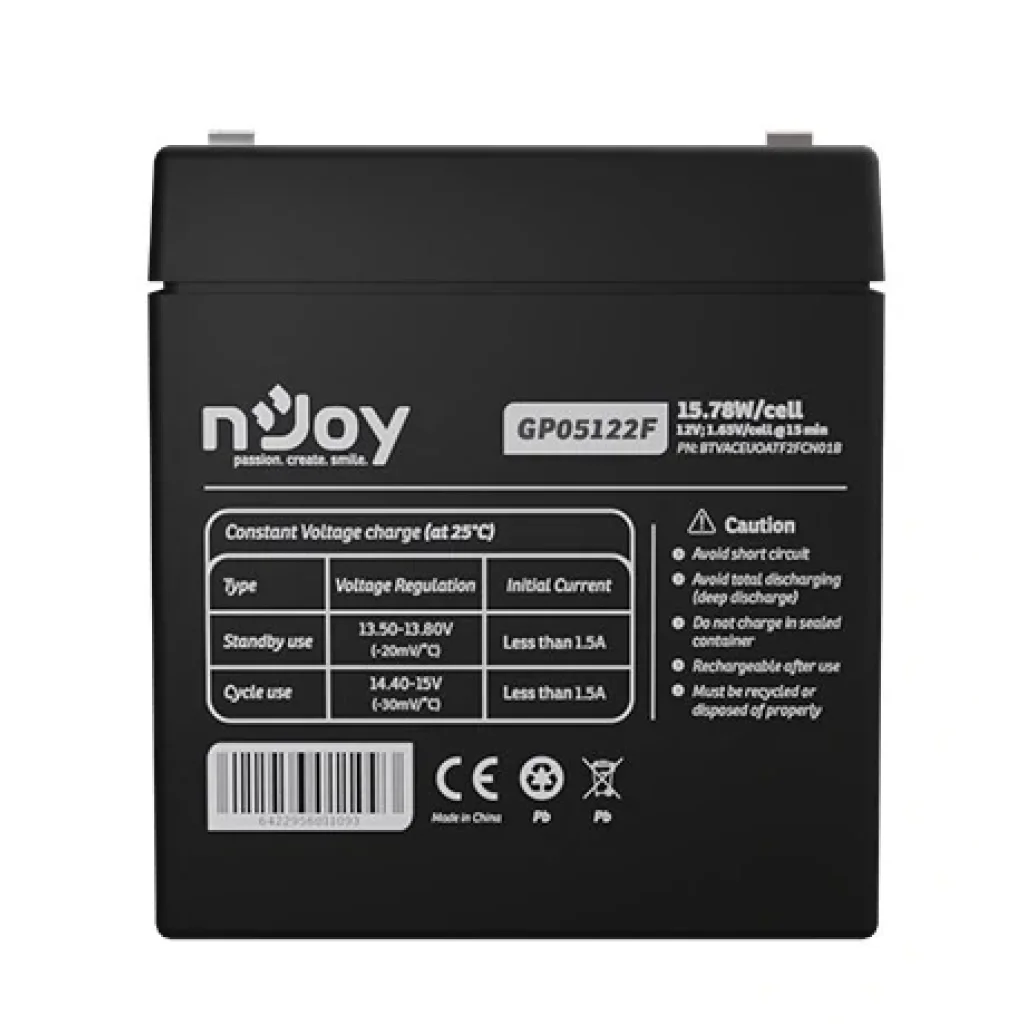 Акумуляторна батарея Njoy GP05122F 12V 5AH (BTVACEUOATF2FCN01B) AGM UA