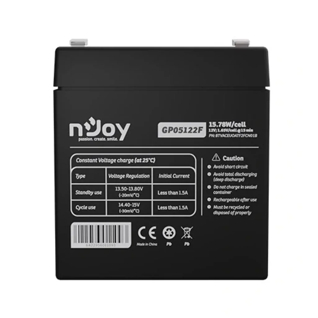 Акумуляторна батарея Njoy GP05122F 12V 5AH (BTVACEUOATF2FCN01B) AGM UA