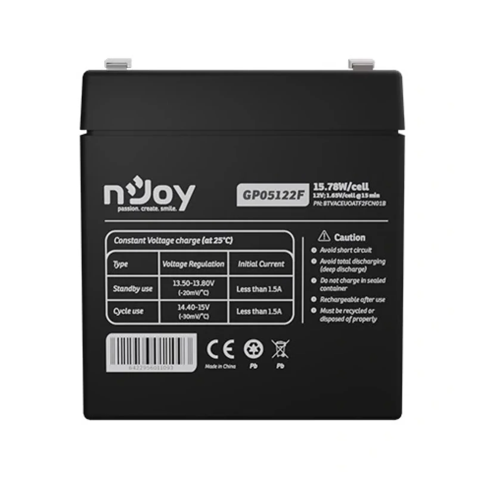 Аккумуляторная батарея Njoy GP05122F 12V 5AH (BTVACEUOATF2FCN01B) AGM UA