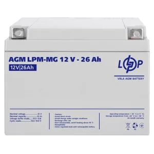 Акумуляторна батарея LogicPower LPM 12V 26AH (LPM-MG 12 - 26 AH) AGM мультигель, LP6557 UA