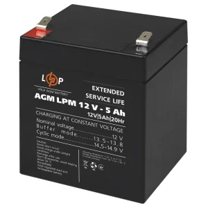 Акумуляторна батарея LogicPower 12V 5AH (LPM 12 - 5.0 AH) AGM, LP3861 UA