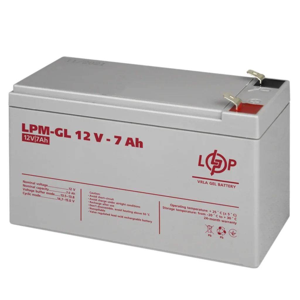 Акумуляторна батарея LogicPower 12V 7AH (LPM-GL 12 - 7 AH) GEL, LP6560 UA
