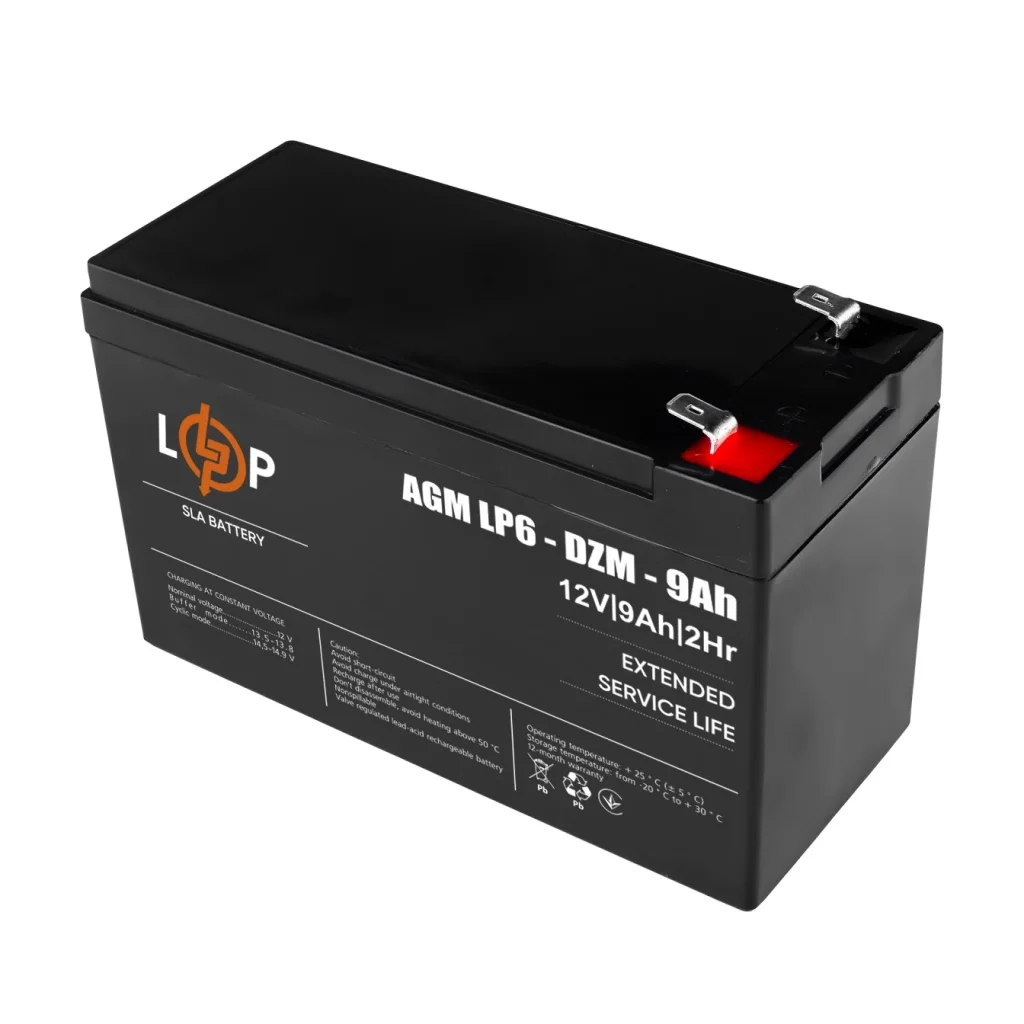 Акумуляторна батарея LogicPower LP 12V 9AH (LP 6-DZM-9 Ah) AGM, LP12654 UA