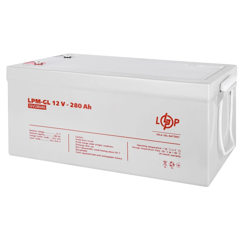 Акумуляторна батарея LogicPower 12V 280AH (LPM-GL 12 - 280 AH) GEL, LP13185 UA