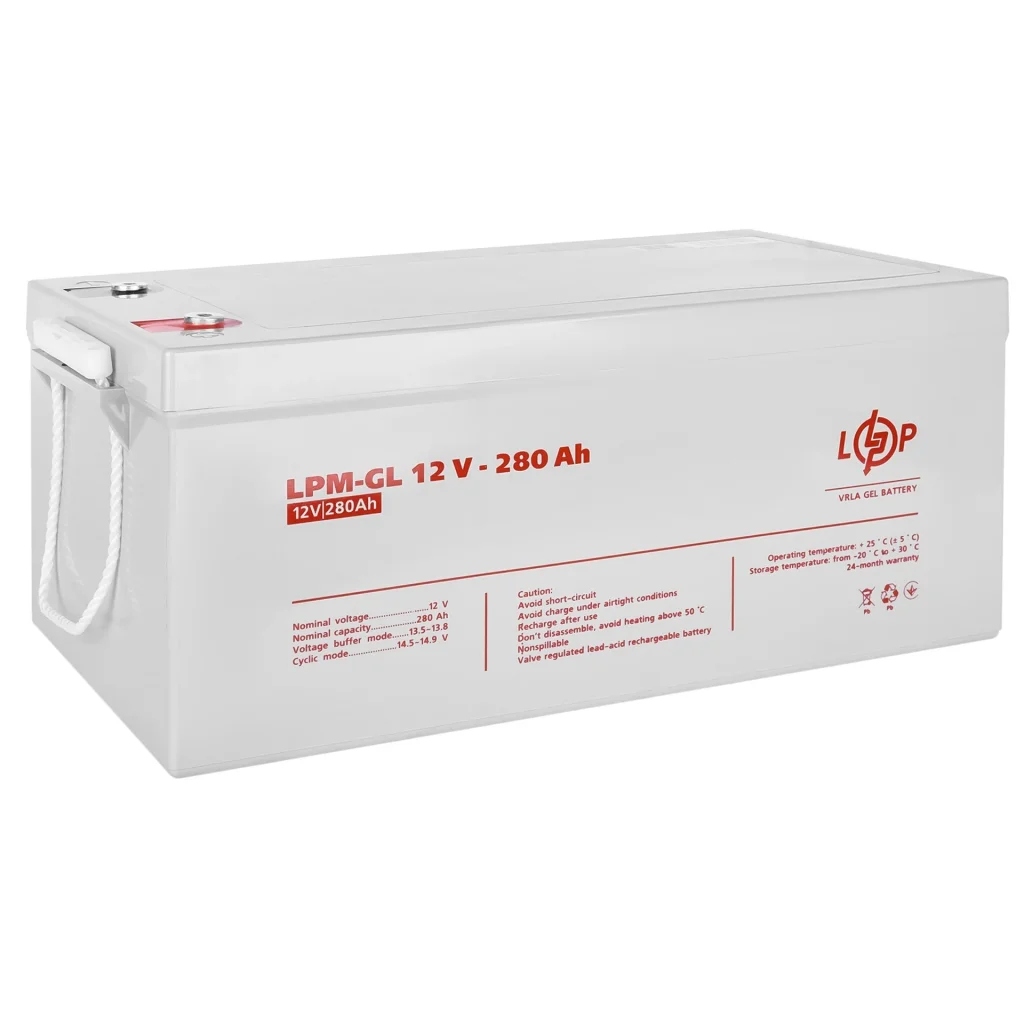 Акумуляторна батарея LogicPower 12V 280AH (LPM-GL 12 - 280 AH) GEL, LP13185 UA