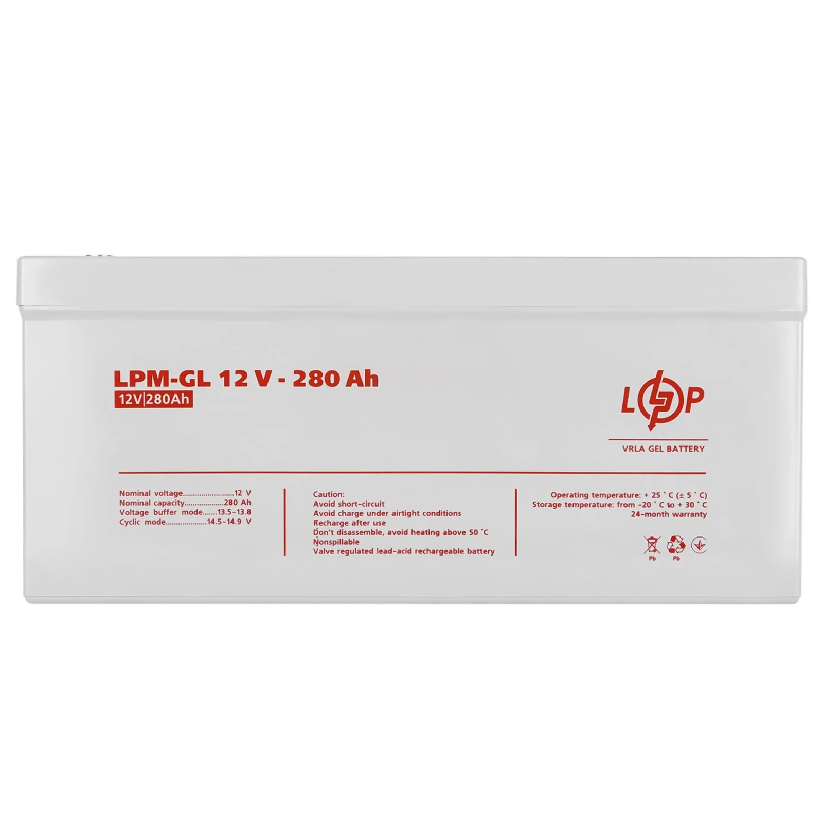 Акумуляторна батарея LogicPower 12V 280AH (LPM-GL 12 - 280 AH) GEL, LP13185 UA