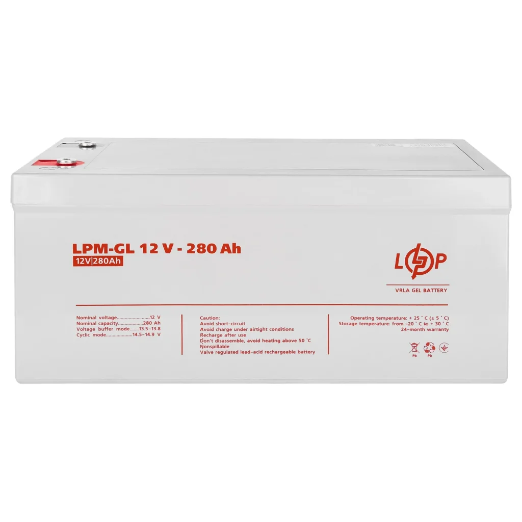 Акумуляторна батарея LogicPower 12V 280AH (LPM-GL 12 - 280 AH) GEL, LP13185 UA