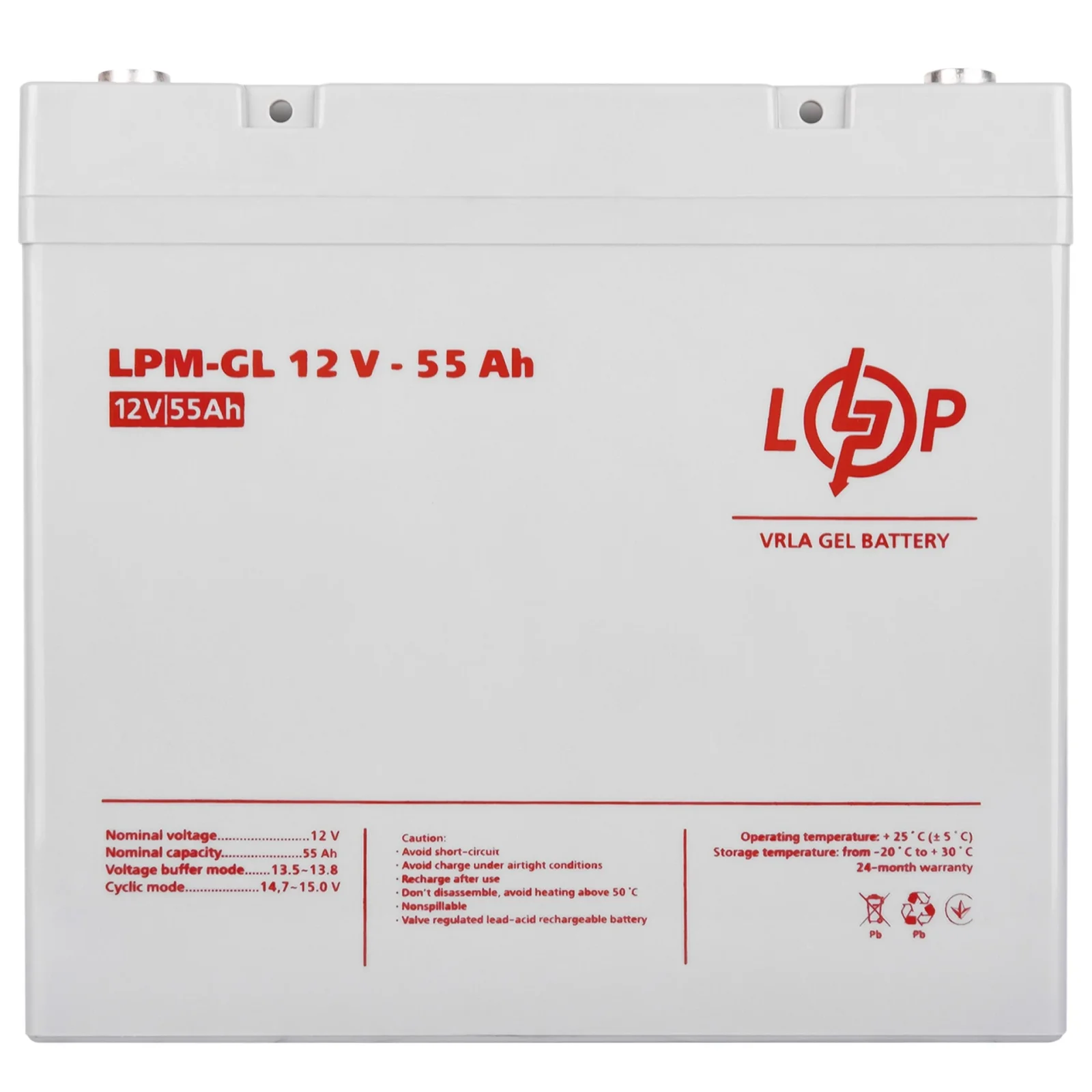 Акумуляторна батарея LogicPower 12V 55AH (LPM-GL 12V - 55 AH) GEL, LP15266 UA